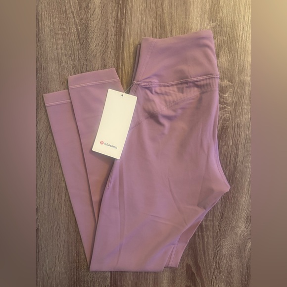 lululemon athletica Pants - Lululemon Groove High Rise Ribbed Panel Tight/Leggings. 28”. Sz 8. Lavender Lux.
